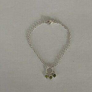 Sterling Silver Lime Green Peridot Bracelet